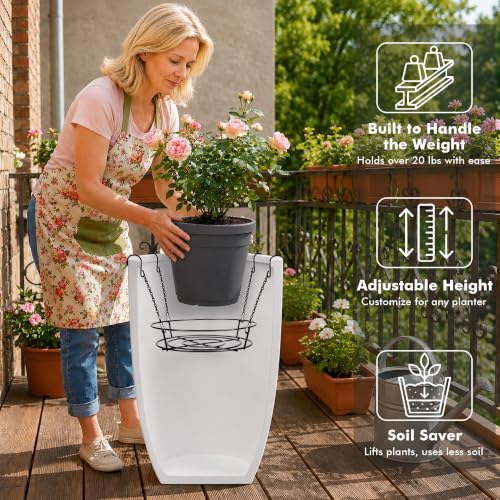 PeoMev 3pc Adjustable Planter Insert 12-18" Plant Risers for Inside Pots