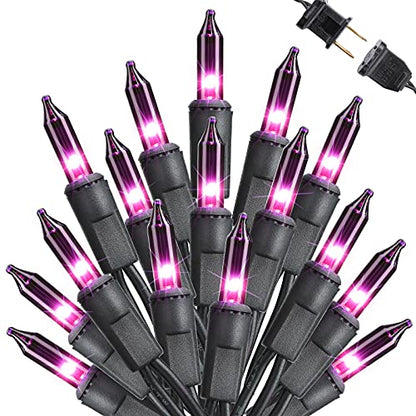 Toodour Purple Halloween Lights, 25ft 100 Count Incandescent String Lights - color: Purple, size: 25ft