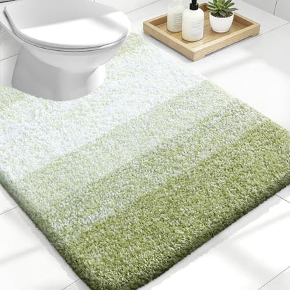 OLANLY Luxury Toilet Rugs U-Shaped 24x20, Soft Absorbent Microfiber Mat - color: Mustard Yellow, size: 24" X 20" Contour Rug