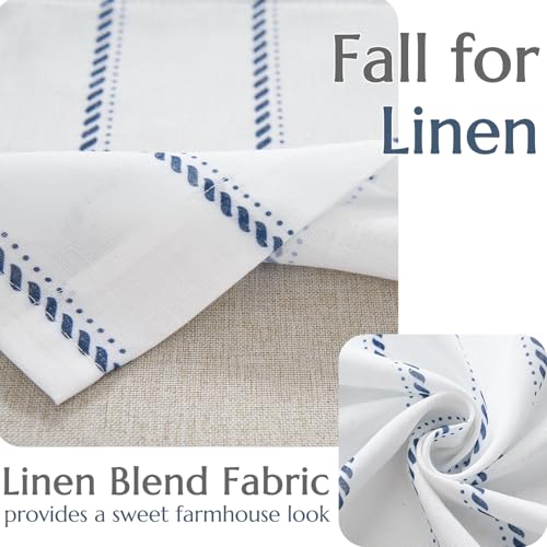 jinchan Stripe Linen Window Valance Curtain, 50x16, 1 Panel, Blue - color: Nautical Striped Blue on White, size: 50"W x 16"L (Pack of 1)