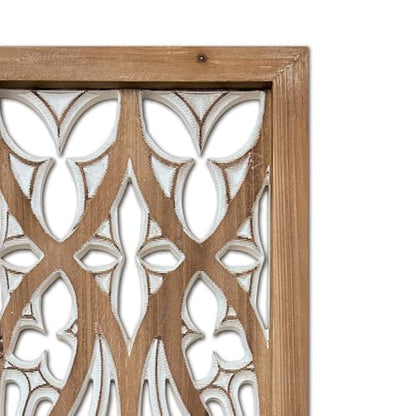 XIAOAIKA Boho Hand-Carved Ornate Geometric Wood Wall Art Panels, Set of 3 - color: STYLE B