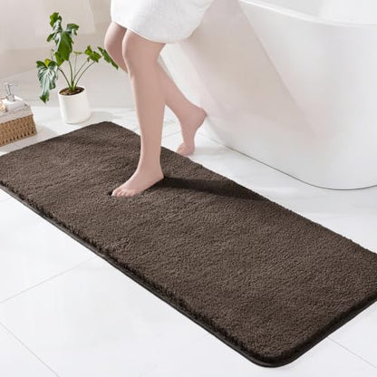 Exclusivo Mezcla Soft Absorbent Bathroom Rugs, Non-Slip Bath Mat, 24x70 - color: Coffee, size: 24"x70"(Rectangular)