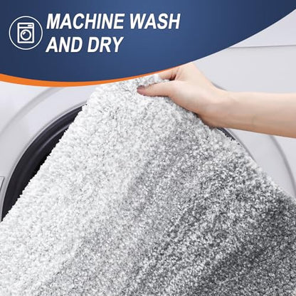 OLANLY Small Bathroom Rugs 24x16, Extra Soft Absorbent Microfiber Bath Rugs - color: Light Grey, size: 24" X 16"