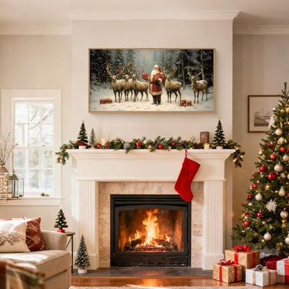 Celestdeco Large Christmas Santa Claus Framed Canvas Wall Art Set-40"x20"x1 - color: Santa Claus Wall Art, size: 40"L x 20"W
