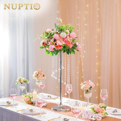 NUPTIO Tall Centerpiece for Table, Silver, 27.6", 2 Pcs - color: Silver, size: 2 Pcs 27.6 in