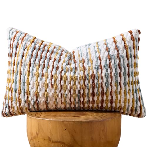 AmHoo Boho Chenille Pillow Cover,12 x 20-Inch Brown - color: Brown, size: 20" x 12" (Pack of 1)