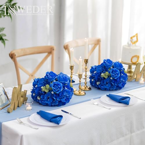 Royal Blue Flowers Balls Centerpieces: 11.8in Diam, Set of 10 - color: Royal Blue, size: 11.8" Diam - 10 PCS