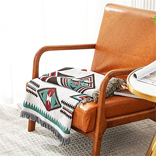 Homesy Aztec Throw Blanket Native Southwestern Bed Blankets 51"x63" White - color: White, size: 51"x63"