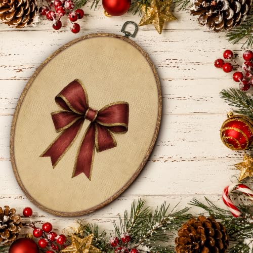 Yorhifa Coquette Red Bow Christmas Framed Wall Art 8.5x11.5in - color: Red Bow