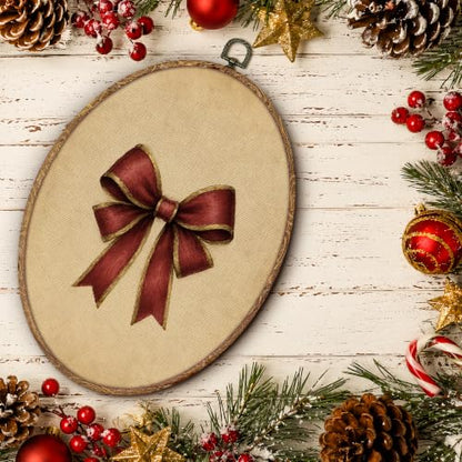 Yorhifa Coquette Red Bow Christmas Framed Wall Art 8.5x11.5in - color: Red Bow