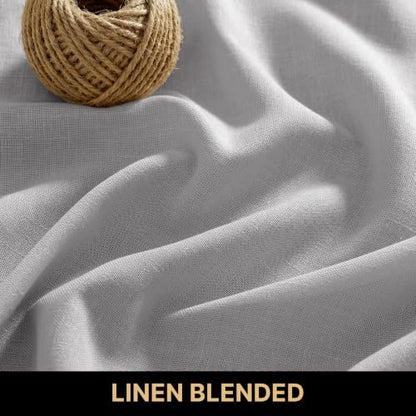 PrinceDeco Linen Semi Sheer Curtains for Living Room,52x108 inch, Dove - color: Dove, size: 52"W x 108"L (Pack of 2)