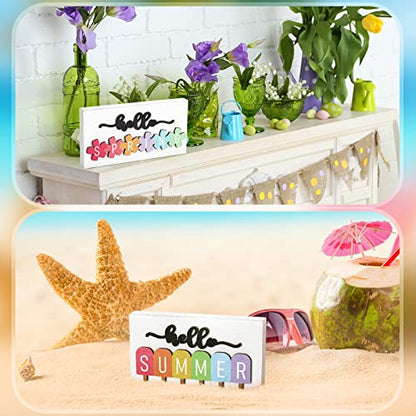 Roowest 5 Pcs Hello Fall Interchangeable Seasonal Sign Decor, Fresh - style: Fresh