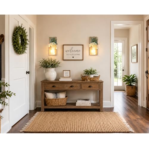 Rustic Wall Hangings Set of 2, XL Jacobean - color: 13.4"H Jacobean + Rose
