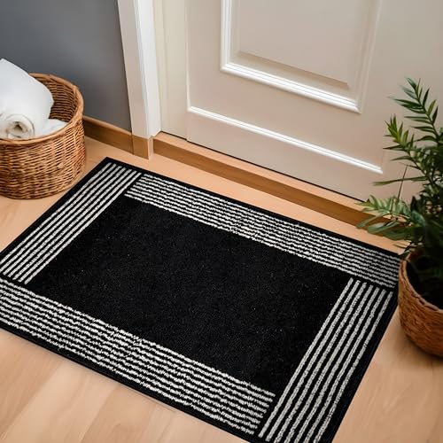 Rugshop Modern Bordered Minimal Area Rug for Living Room Black 2' x 3' - color: Black, size: 2' x 3' (Rectangular)