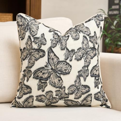 Aeckself Chenille Decorative Throw Pillow Cover, 18×18, Black - color: Black, size: 18" x 18" (Pack of 1)