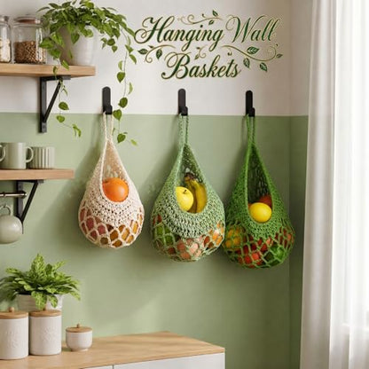 Honeydak 3 Hanging Baskets, Sage Green Mix, Open Mesh Teardrop - color: Sage Green Mix, style: Open Mesh Teardrop