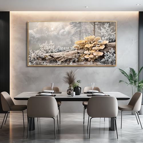 QIYILEXWART Canvas Wall Art For Living Room Wall Decor For Bedroom Office Wall Decoration Moonlit Forest Mushroom Landscape Painting Farmhouse Pictures Artwork Room Aesthetic Home Decor 20x40 In - color: Moonlit Forest Mushroom Print, size: 40"L x 20"W
