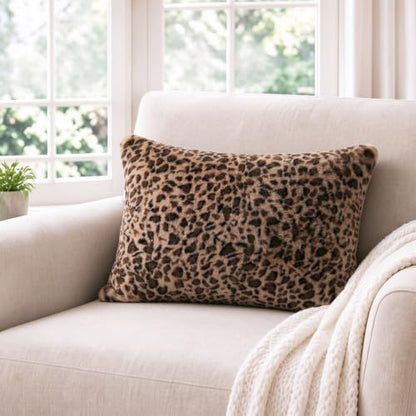 Cheetah Pillow Covers 20x26, Faux Fur Leopard Print Pillow Cases Set of 2 - size: 26" x 20" (Pack of 2)