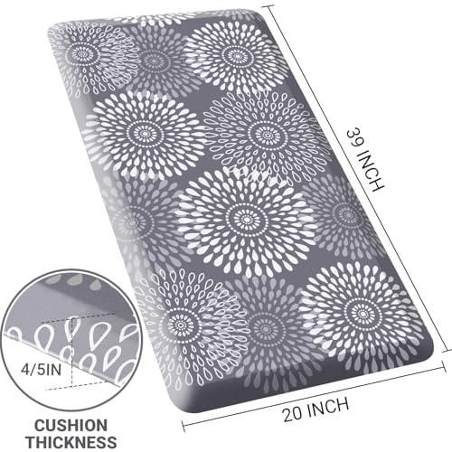 Kitchen Mat Water-Resistant Kitchen Rugs Cushioned Anti-Fatigue Floor Mat - color: Grey, size: 39"L x 20"W x 0.8"Th