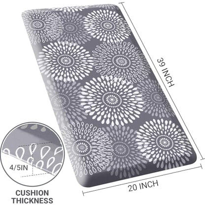 Kitchen Mat Water-Resistant Kitchen Rugs Cushioned Anti-Fatigue Floor Mat - color: Grey, size: 39"L x 20"W x 0.8"Th