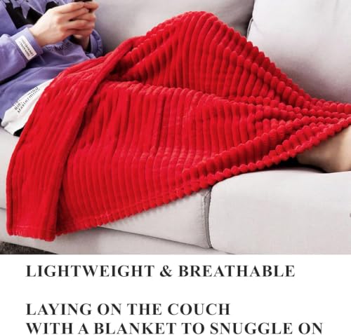 MIULEE Christmas Red Fleece Throw Blanket for Couch 60"x80" - color: Red, size: 60"x80"