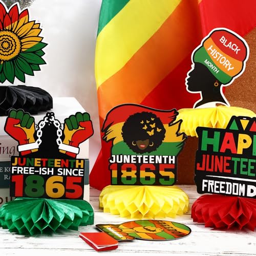 Juneteenth Decorations, Free-ish Since 1865 Honeycomb Centerpiece - style: Juneteenth Style