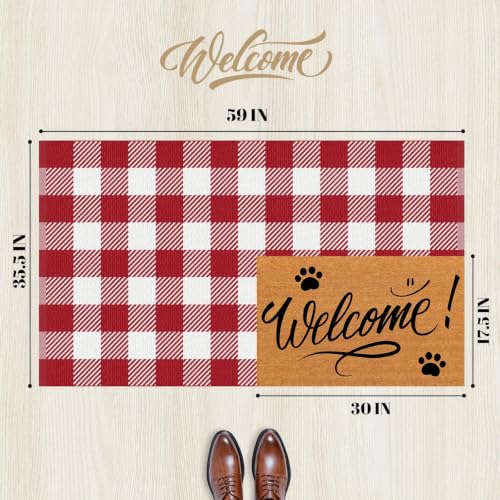 Outdoor Rugs, Red and White Area Rug Checkered 3’x 5’ - color: Red & White, size: 3' x 5' (Rectangular)