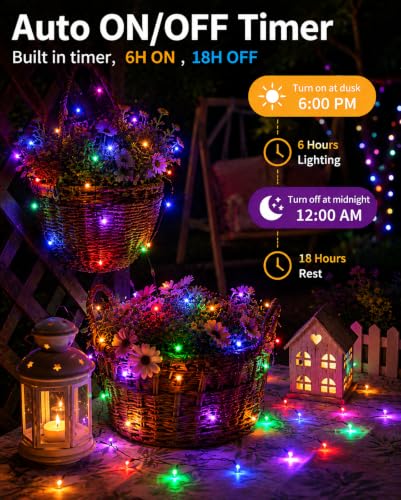 Fairy Lights Battery Operated 2Pack - Total 98FT 300LED String Lights - color: Multicolor