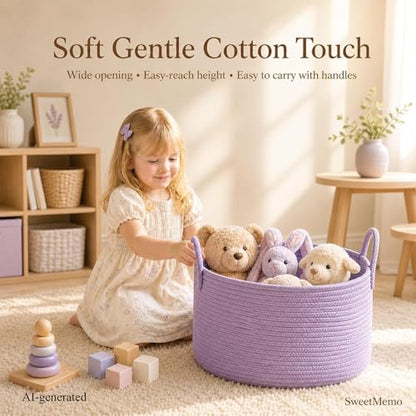 Extra Large Woven Gift Basket Empty for Girl, Women, Kids, Purple - color: Purple, size: Large