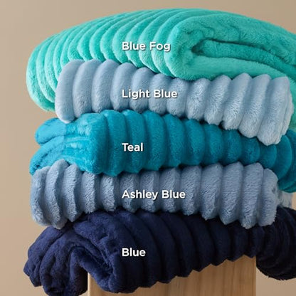 Bedsure Soft Queen Size Blanket for Bed Blue Fog 90"x90" - color: Blue Fog, size: Queen