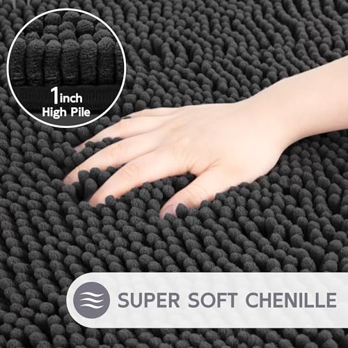 Amyracel Bathroom Rugs Mat 48x72, Thick Soft Quick Dry Absorbent - color: Black, size: 48" x 72"