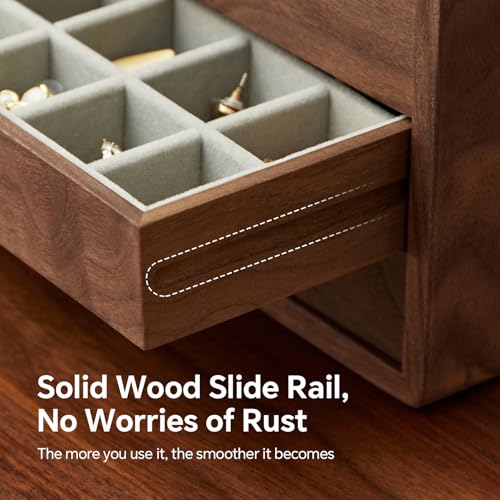 Wooden Jewelry Box for Women Men, 4 Drawers - size: 4 drawers