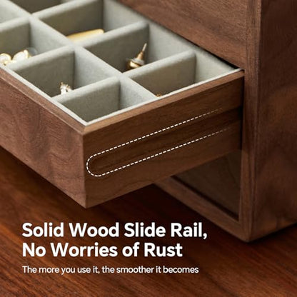 Wooden Jewelry Box for Women Men, 4 Drawers - size: 4 drawers
