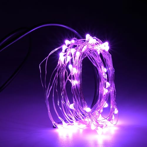 Karlling USB Plug in Fairy Lights,50 LED 16Ft Starry String Lights, USB Powered Romantic Lights for Valentine's Day, Bedroom, Wedding, Party(2Pack,Pink) - color: Pink, size: 50 Leds(2 Pack)