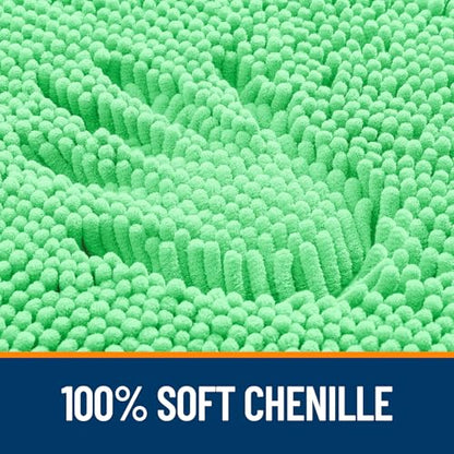 OLANLY Toilet Rugs U-Shaped 20x20, Soft Absorbent Chenille Contour Rugs - color: Mint Green, size: 20" X 20" Contour Rug