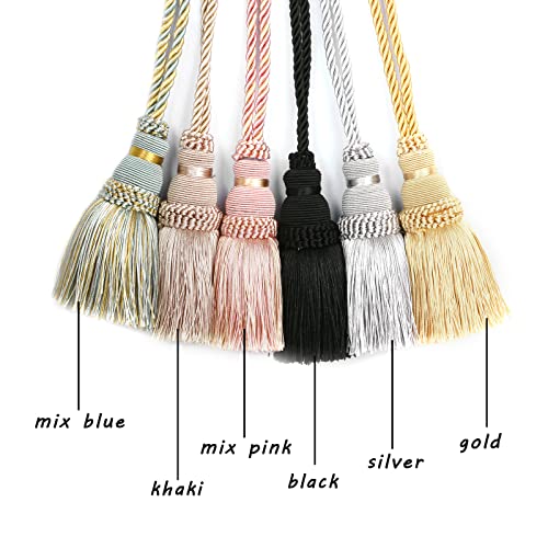 2 Pack Curtain Tie Backs Rope Tassels for Curtain Holdback - color: Mix Pink, size: 2p