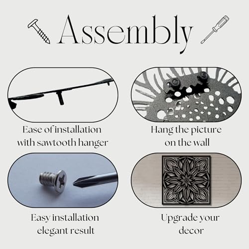 Metal Wall Decor | 17'' x 17'' x 0.05'' Mandala Art Themed Wall Decorations | Handmade Indoor and Outdoor Wall Art (17'' x 17'', Mandala, Black) - size: 17'' x 17'', style: Mandala