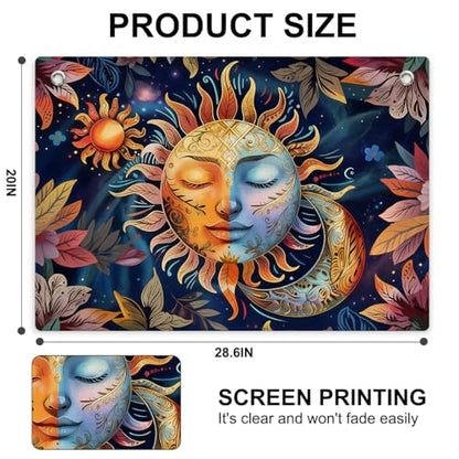 Hippie Sun and Moon Tapestry Banner Flag Wall Hanging for Bedroom Aesthetic - color: Multi 0665