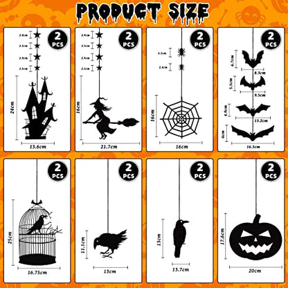Halloween Witch Party Decorations Black Hanging Banner Garland Decorations