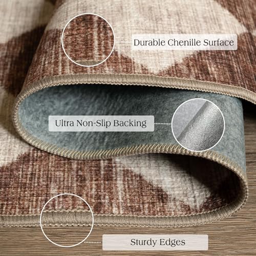 Front Door Rug - 2x3 Brown Beige Checkered Diamond Entry Rug - color: Diamond - Brown Beige, size: 2' x 3' (Rectangular)