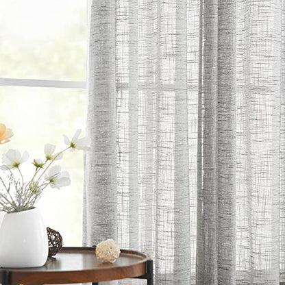 Grey Semi Sheer Curtains for Bedroom Living Room 52x63inch Grommet Top 2pk - color: Soft Grey - Grommet Top, size: 52"W x 63"L (Pack of 2)