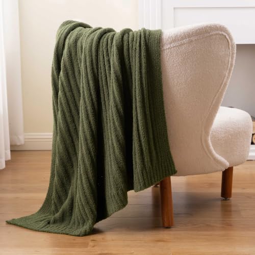 Battilo Olive Green Throw Blankets for Couch, Soft Throw Blanket, 60"x80" - color: Olive Green, size: 60"x80"
