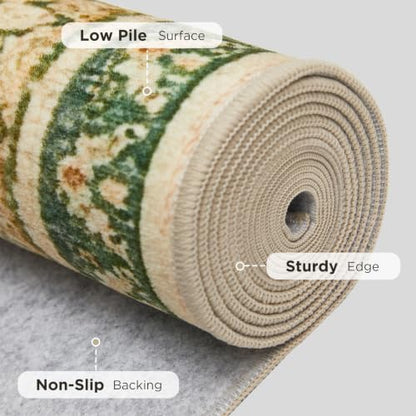 Joydeco Area Rugs 8x10 for Living Room Bedroom, Large Dining Room Rug - color: Brown&brick&green, size: 8' x 10' (Rectangular)