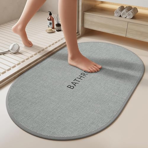 Bath Mat Non Slip,Quick Dry Bathroom Rug Under Door,20"x32",Grey - color: Grey, size: 20" x 32"