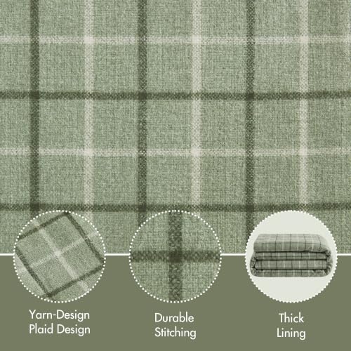 Madison Park Plaid Window Curtain Thermal Insulated, 1 Panel, 50x63 Green - color: Rod Pocket & Back Tab, Green, size: 50"W x 63"L (Pack of 1)