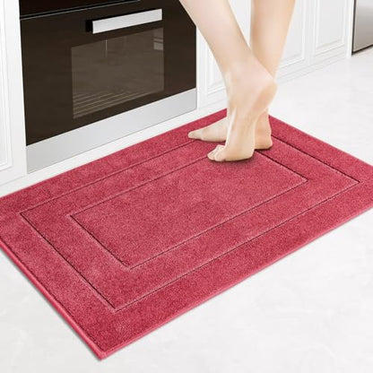 PURRUGS Kitchen Rug, Kitchen Mat, 24" x 35.5", Burgundy Red - color: Burgundy Red, size: 24" X 35.5"