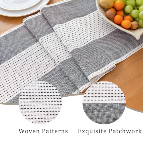 Line Macrame Table Runner, Black Table Runners 60 Inches Long - color: Black, size: 13"x60"