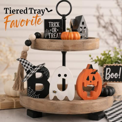 3 Pcs Boo Sign Halloween Table Tiered Tray Shelf Desk Home Decor