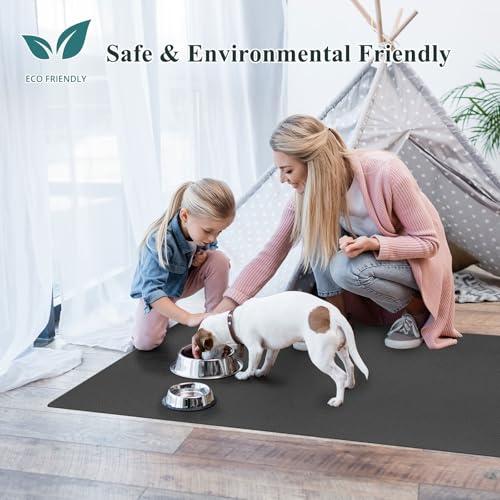 Hallway Runner Rug for Kitchen, 2'x6' Leather-Look Vinyl Waterproof - color: Dark Grey, size: 2' x 6' (Rectangular)