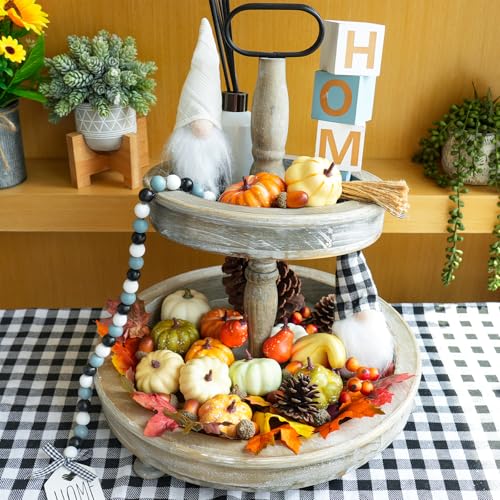 Winlyn 46 Pcs Assorted Small Artificial Pumpkins and Gourds with Acorns Pinecones Maple Leaves Fall Harvest Decor Set for Autumn Party Table Centerpiece Thanksgiving Halloween Wreaths Vase Bowl Filler